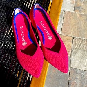 Rothy’s pointy toe hot pink size 8